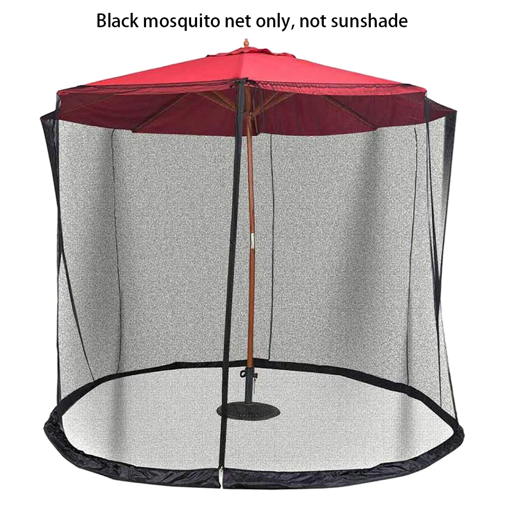

Fly Umbrella Net Outdoor Patio Canopy Insect Mesh Adjustable Zipper Garden Table Bug Screen