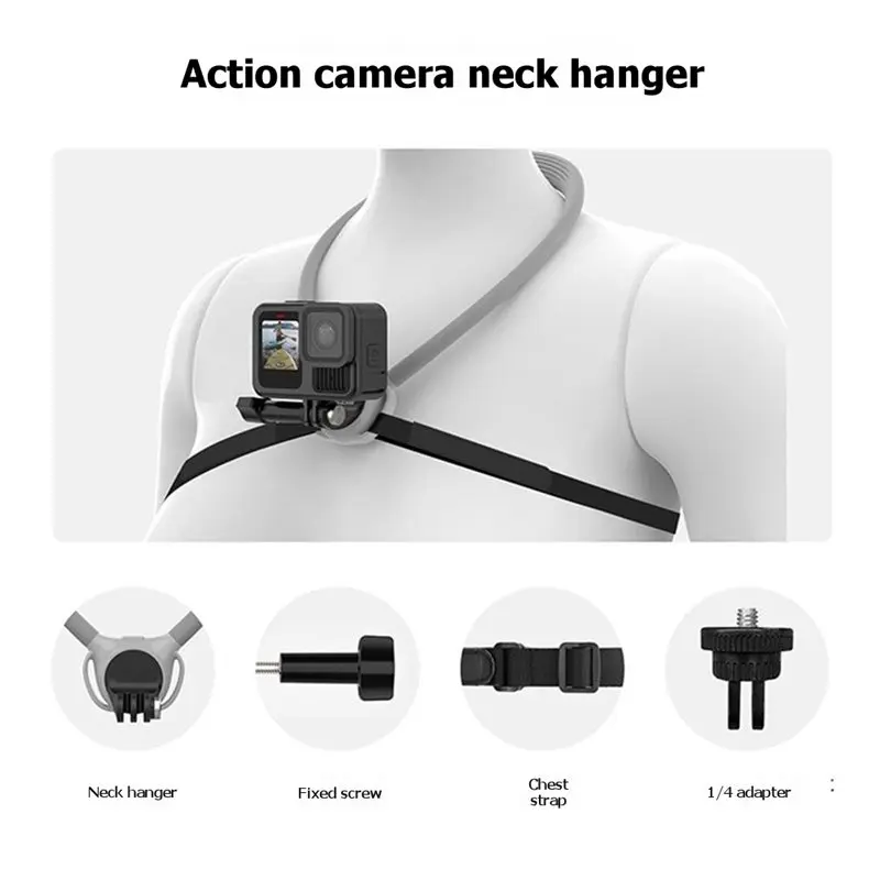 Фото Быстросъемный силиконовый шейный ремешок для GoPro, Hero, DJI, для съемки от первого лица, экшн-камера. №5