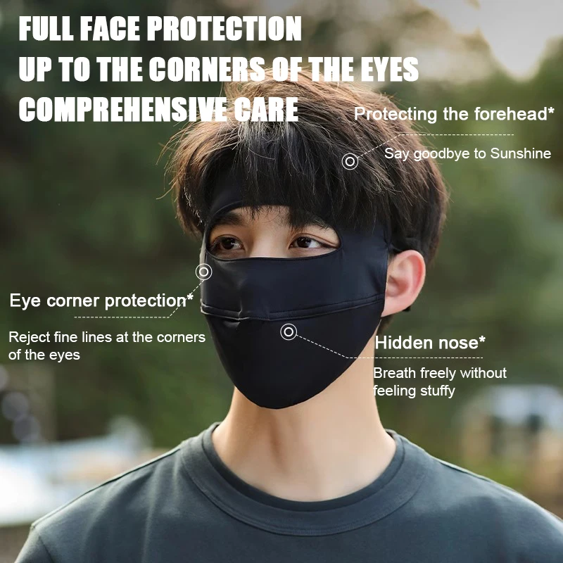 Тонкая УФ-маска для мужчин летняя дышащая маска на все лицо