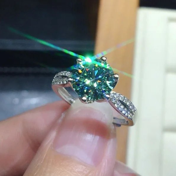 

Женское кольцо с бриллиантом 2 карата, восемь цветов, покрытое искусственным бриллиантом PT950
