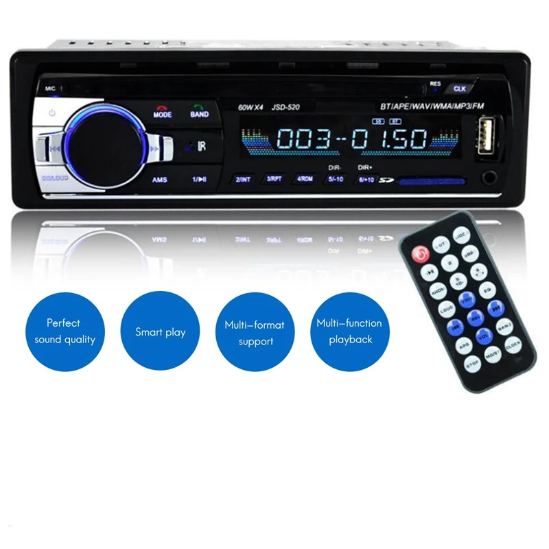 Автомобильная стереомагнитола MP3-аудиоплеер один Din Bluetooth аудио и звонки без