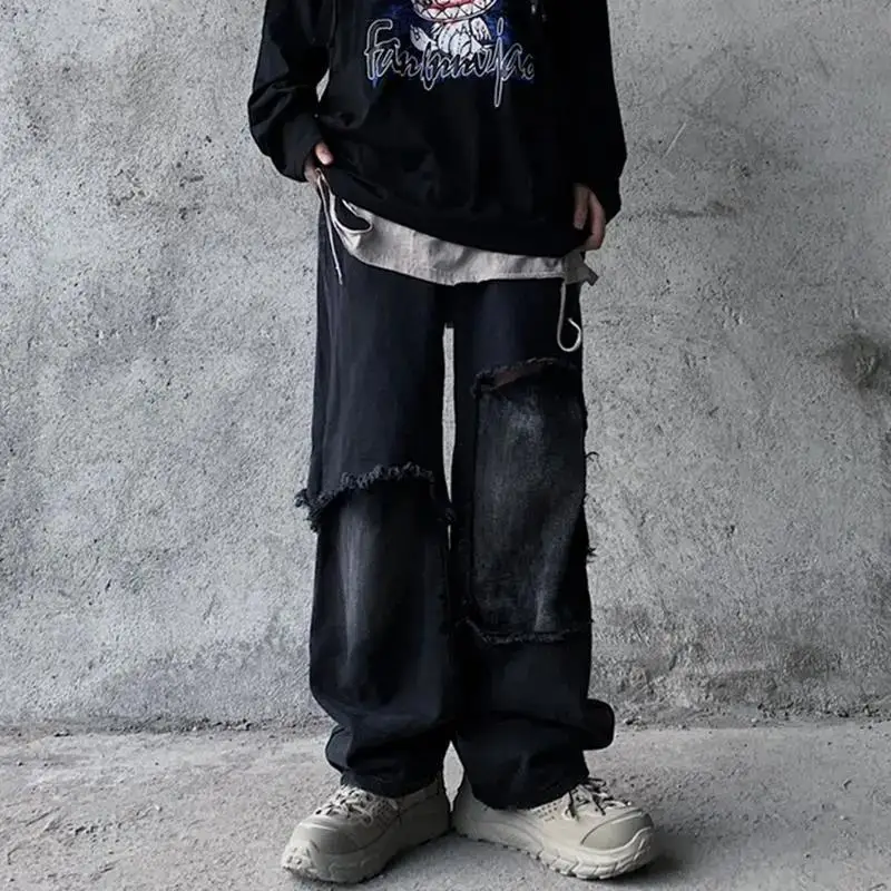 Мужские джинсы в стиле ретро потертые джинсовые брюки с - Цена: 2143.35