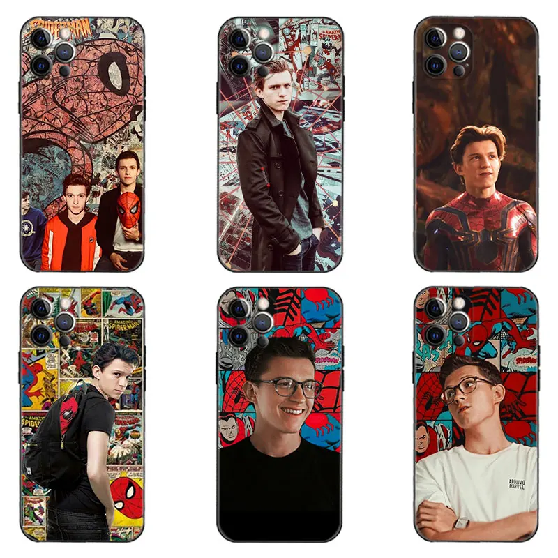 

Case for iPhone 13 11 12 pro max XR X XS Cover 8 7 6 6s plus Funda Marvel Capa 13promax 11promax Coque Spiderman Tom Holland