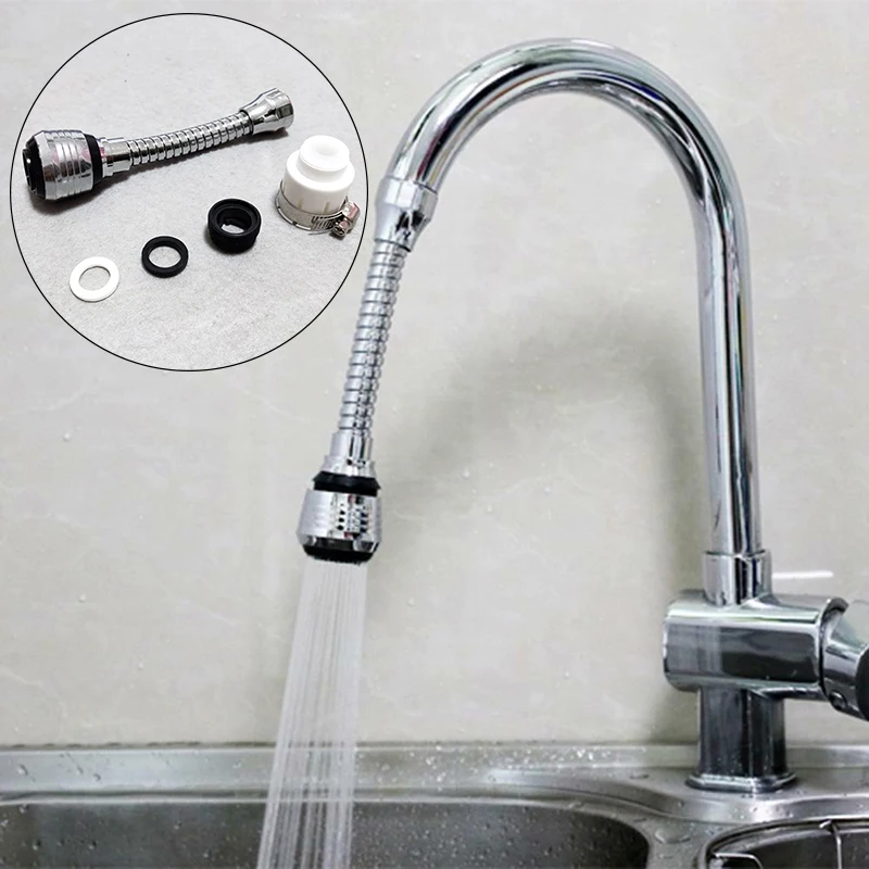 

Universal Faucet Connector Extender Flexible Kitchen Water Sink Tap Head Replaces Stainless Steel Bathroom Fixtures