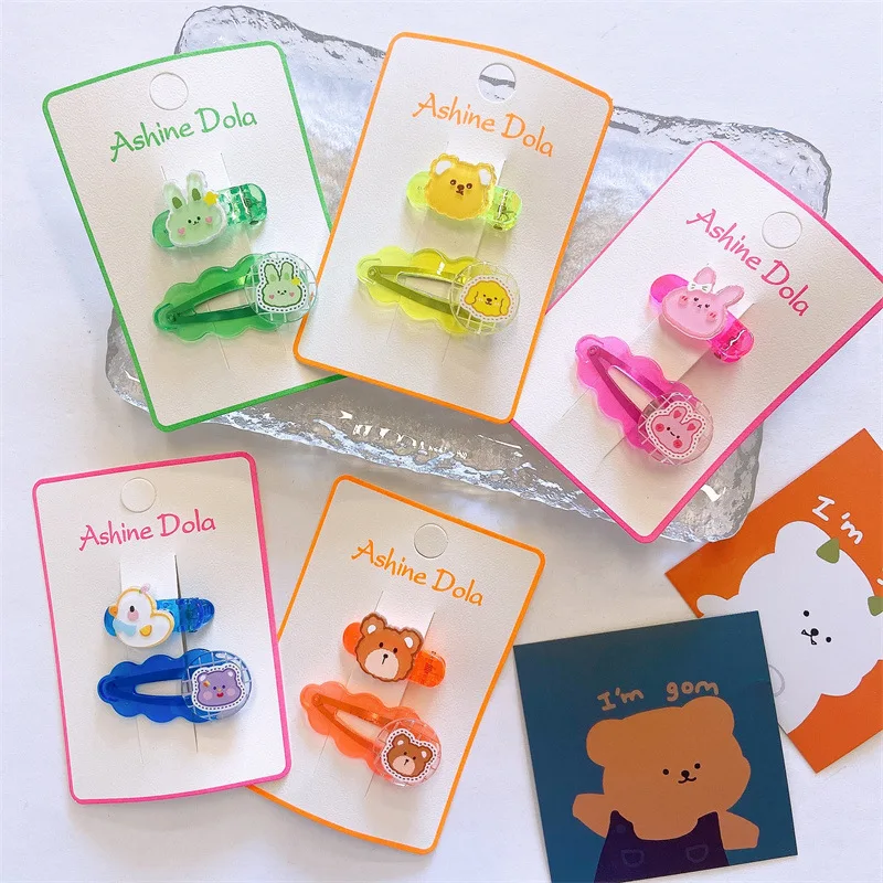 

2Pcs/set Vintage Child BB Hair Clips Cartoon Hairpin for Girls Barrettes Duckbill Clip Hairgrips Kids Hair Accessories Ornaments