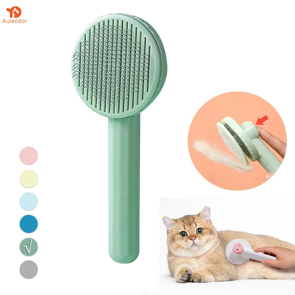 

Cat Comb To Remove Floating Hair Brush One-click Hair Removal Dog Comb To Clean Long Hair Pet Needle Comb Cat Grooming Brush