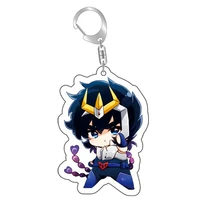 classic anime saint seiya keychain acrylic cartoon figure key pendants accessories teen commic fans gifts key chian ring keyring