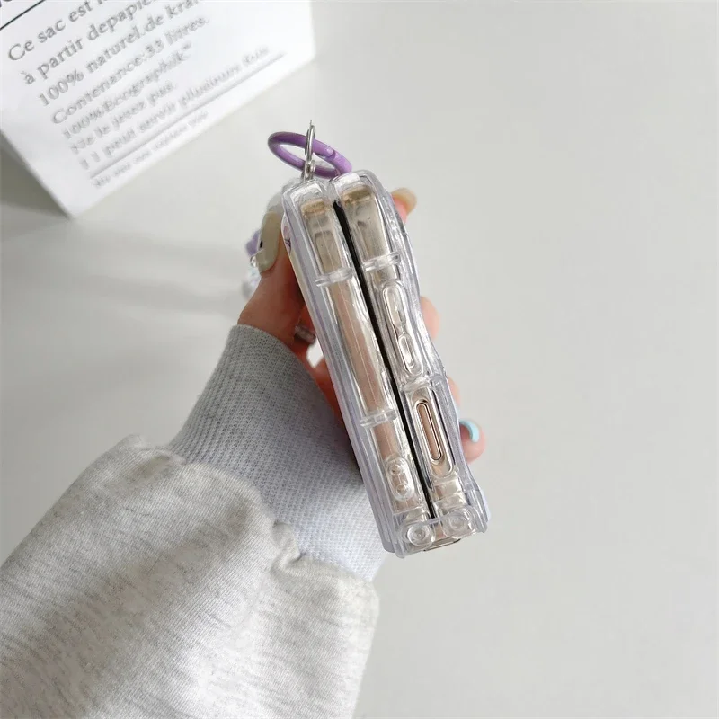 Милый мультяшный Sanrio Kuromi Melody Wave Frame чехол для телефона Samsung Galaxy Z Flip 6 5 мягкий из ТПУ