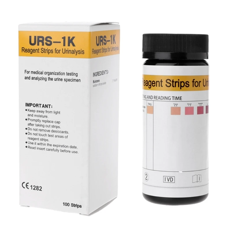 

100 полосок/набор бумаги для теста на кетоновые тела. Тестирование мочи на кетоны в моче на низкоуглеводной кетогенной диете.