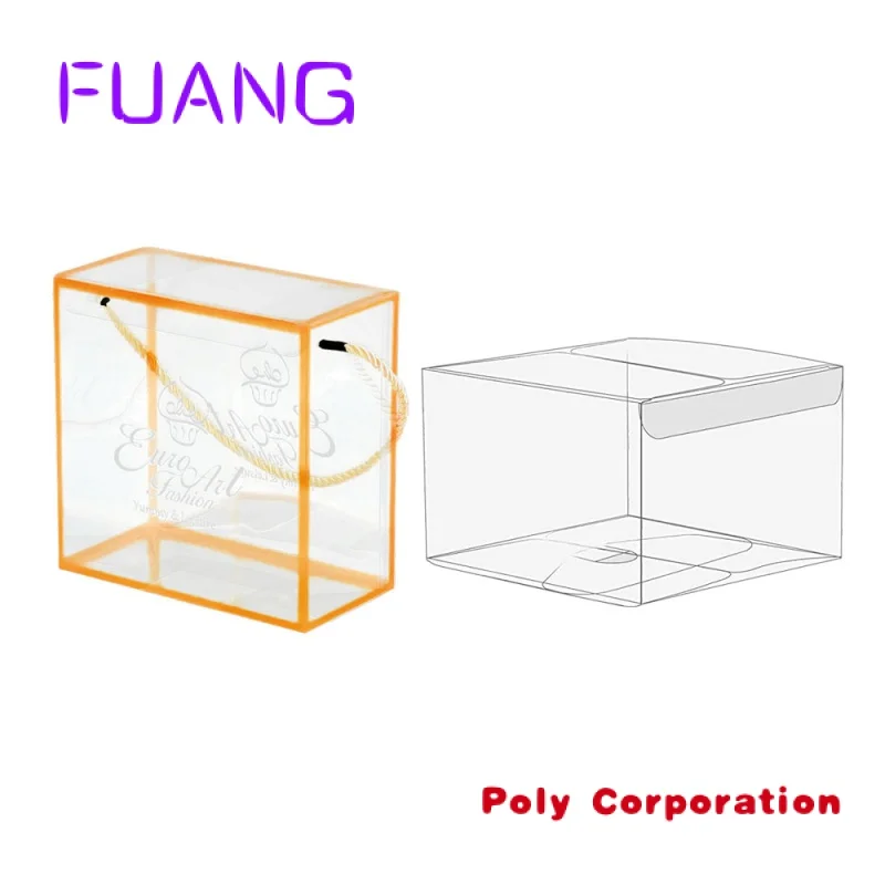 Custom Size Clear PVC Packaging 4X4X2.5 Inch Candy Transparent Gift Square Plastic Box for Food Cake Packa Subtraction