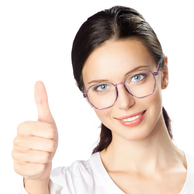 Женские модные очки для дальнозоркости с защитой от синего света прозрачные