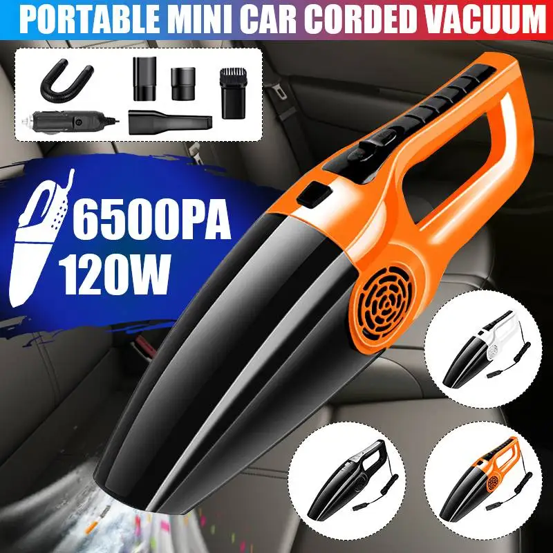 

6500PA 120W Portable Low Noise Mini Car Vacuum Cleaner Handheld Wet And Dry Dual Use Vaccum Cleaner For Car/Home