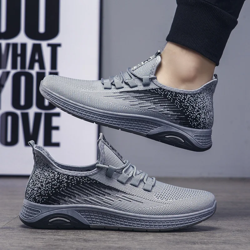 

Легкие кроссовки для бега, мужские сетчатые кроссовки Flying Weave, повседневная мужская уличная спортивная обувь для тенниса и прогулок, мужска...