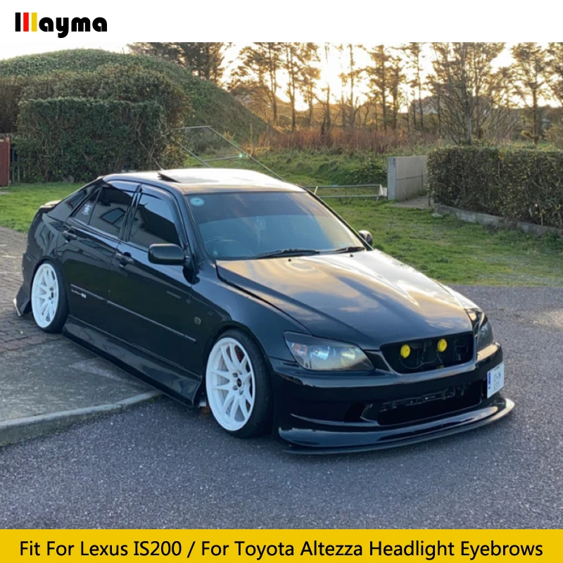 Фото Углеродное волокно, чехлы для фар, для Lexus IS200 1999- 2004, для Toyota Altezza, стекловолокно, Праймер, передняя лампа, наклейка для бровей №4