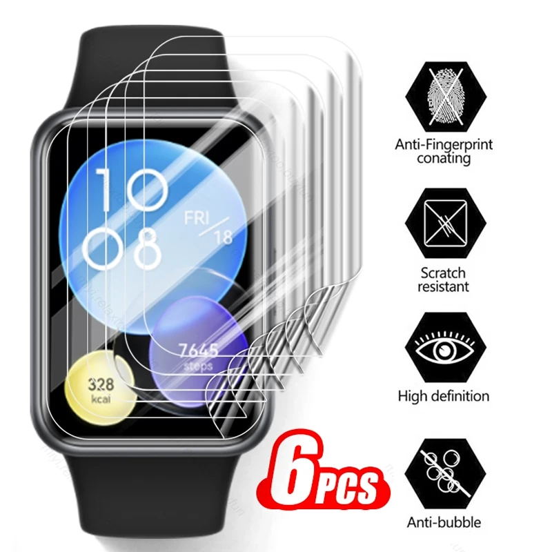 

6 шт., изогнутая мягкая Гидрогелевая пленка 9D для Huawei Watch Fit 2, защитная пленка для Hauwei Huawey Watch Fit2 Fit 2 Smartwacth, не стекло