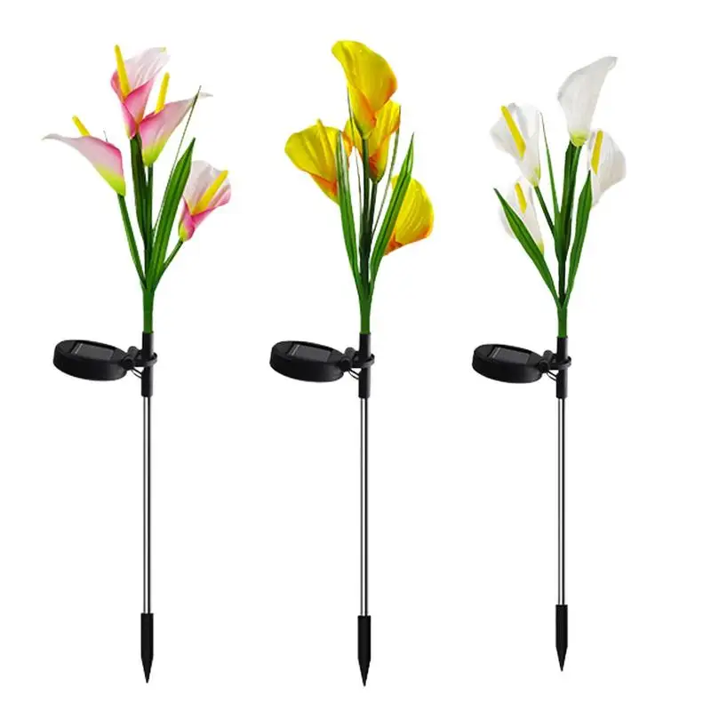 

Солнечные цветы, садовые светильники, водонепроницаемые уличные солнечные светильники, автоматическое энергосбережение, фонари на колышке лилии для сообществ