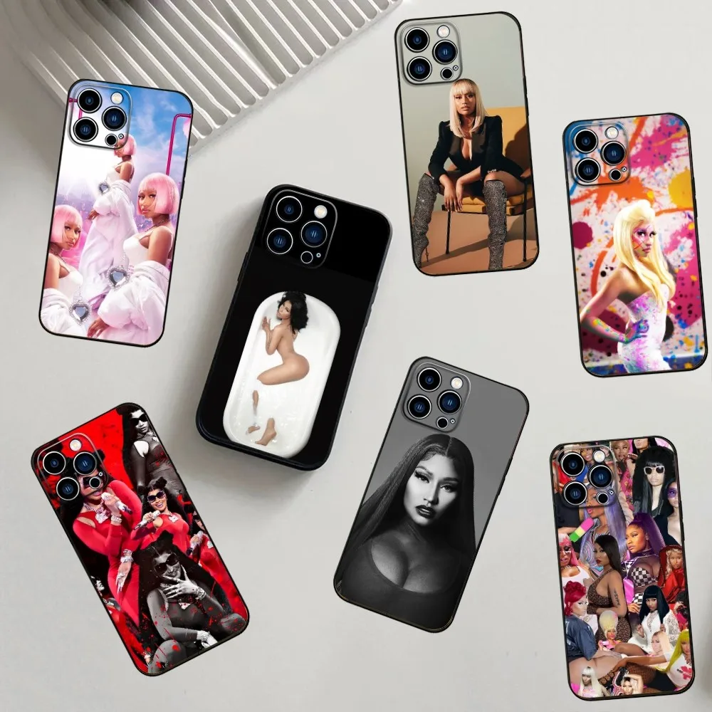 Singer N-Nicki Minaj Phone Case For iPhone 16 15 14 13 12 11 Pro X XS Max XR Plus Mini Soft Silicone Black Shockproof TPU