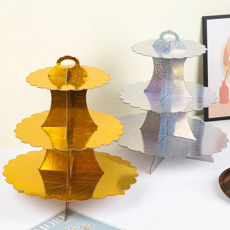 1 комплект одноразовая многослойная подставка для торта бумажные лазерные