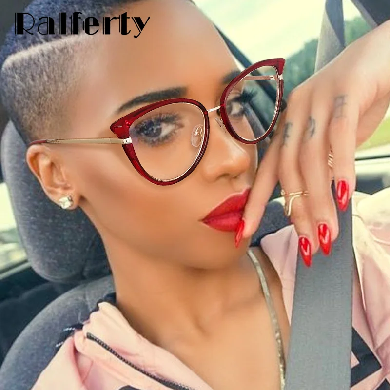 

Ralferty High Quality Anti Slip Eye Glasses Frames Women Myopia Optical Eyewear Red Bluecut Computer 0 Diopter Eyeglass Frame