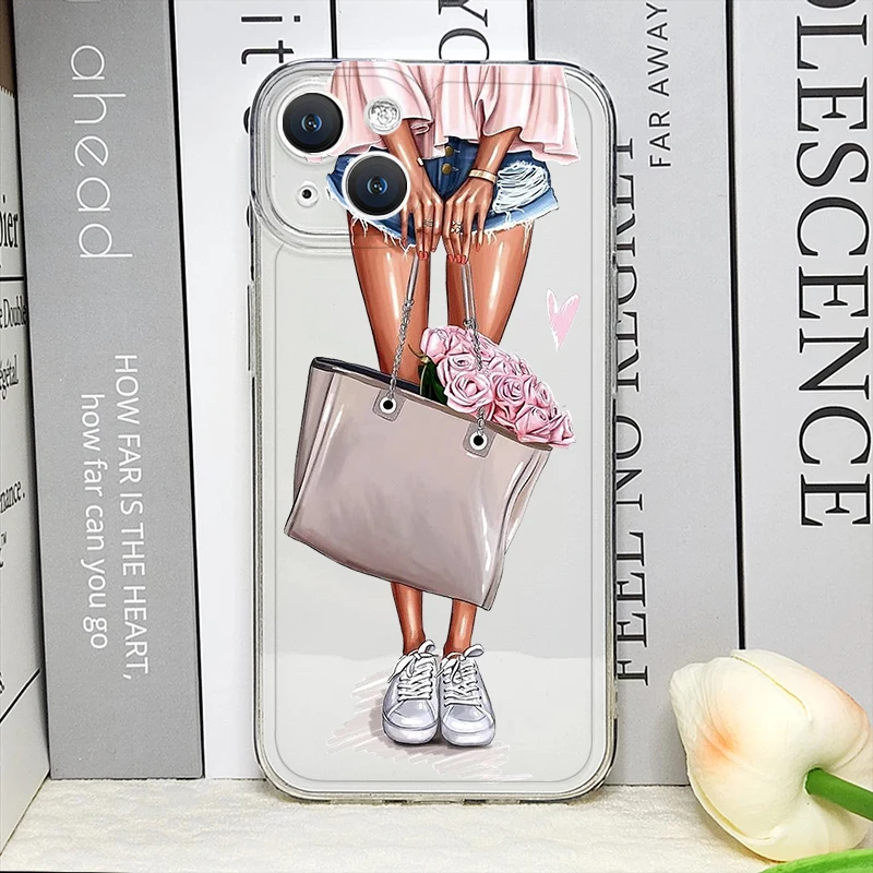 Модный чехол для телефона для девочек IPhone 16, 15, 14, 13, 12, 11 Pro Max, мягкий чехол для iPhone X XS Mini SE 7 8 Plus, противоударный чехол Fundas (art.: 3920cc18fd1cd) - 3920cc18fd1cd