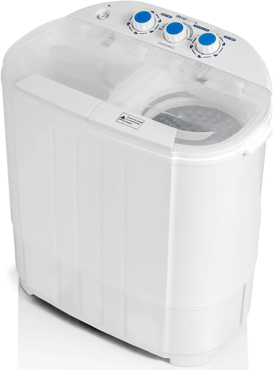

Washing Machine with Twin Tub for Wash and Spin Dry, Portable, Built-in Gravity Drainage System, Agitation Wash Cycles, Use Less