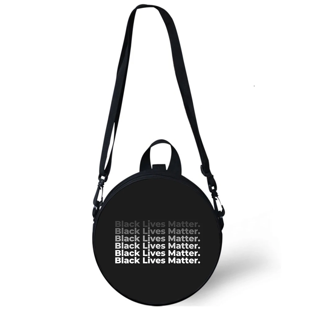 BLM Black matter fashion Child kindergarten Bag 3D Print Crossbody Shoulder Bags For School Women Mini Round Bagpacks Rugtas Bag