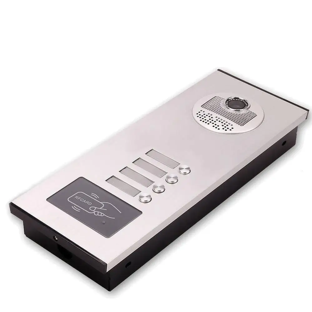 Мультисемейный проводной видеодомофон RFID аудио визуальный домофон 4 1 камера