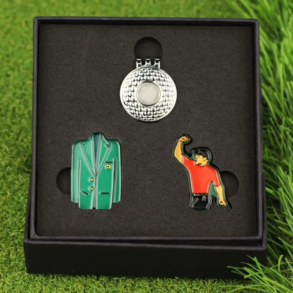 

1 Set Alloy Golf Marker Gift Set Green Jacket Magnet Mark Golf Hat Clip Upscale Good Quality Golf Ball Marker Golf Gift