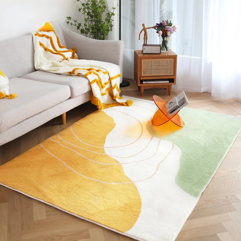 

Girly Cute Style Carpets for Living Room Simple Bedroom Decor Plush Carpet Non-slip coffee tables mat bedroom carpet washable