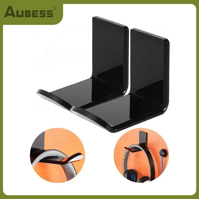 

Acrylic Headset Bracket Universal Multifunctional Headphone Office Hanger Creative Portable For Offices Rooms Black Desktop