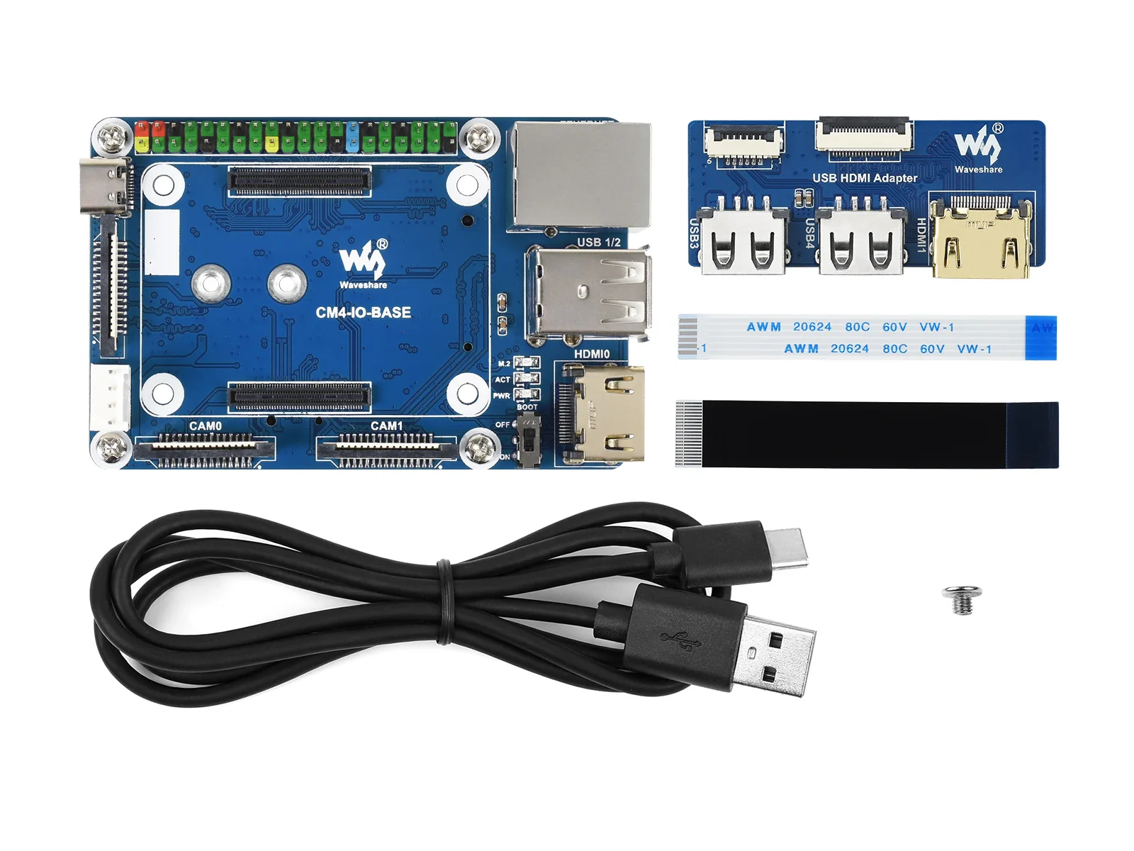Фото Адаптер Waveshare CM4-IO-BASE-B + USB HDMI, для вычислительного модуля Raspberry Pi 4. №3