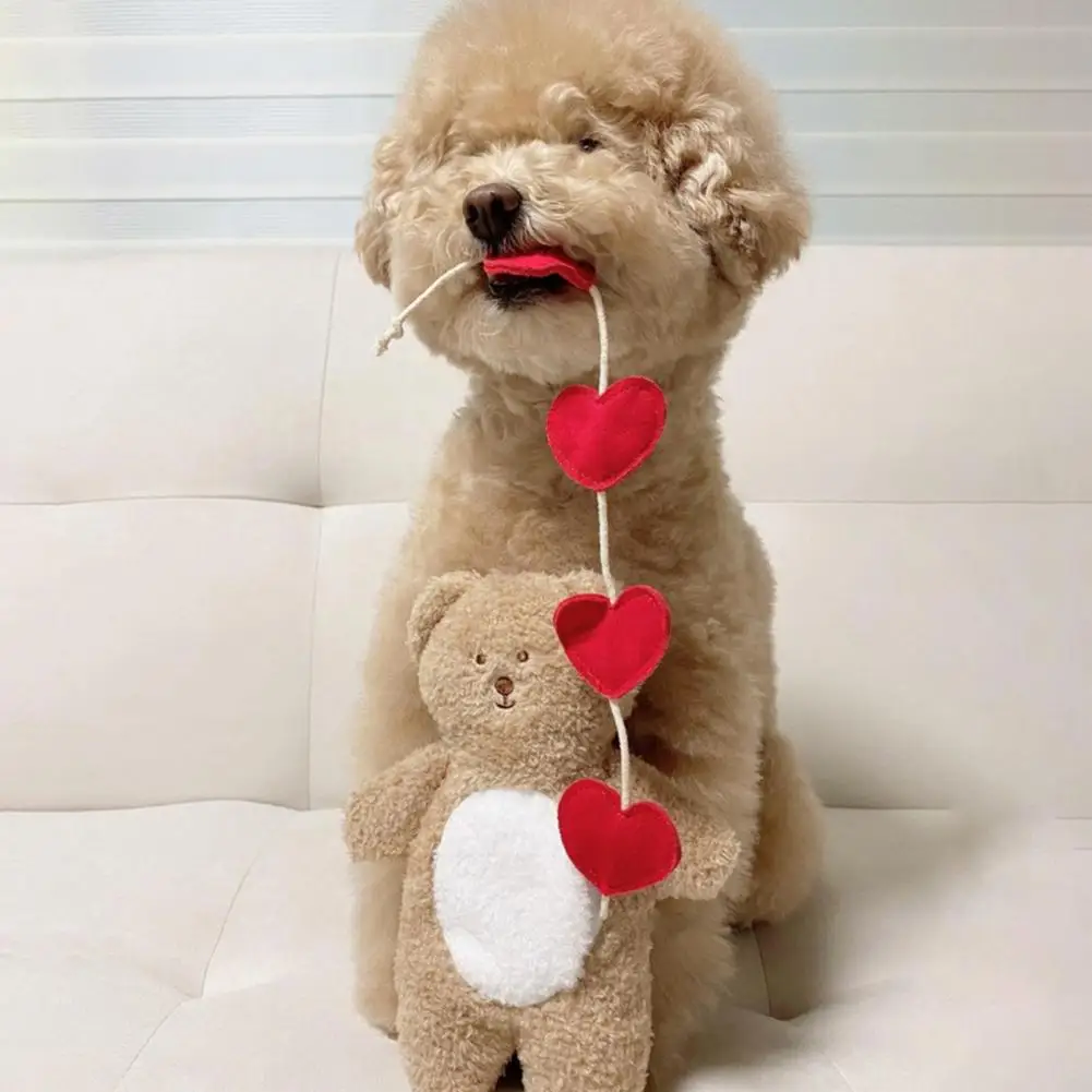 Soft Plush Dog Toy Engaging Entertaining Dog Toy Cute Bear Design with Squeaky Crinkly Features Pet Puzzle Toy for Dogs Dog Toy