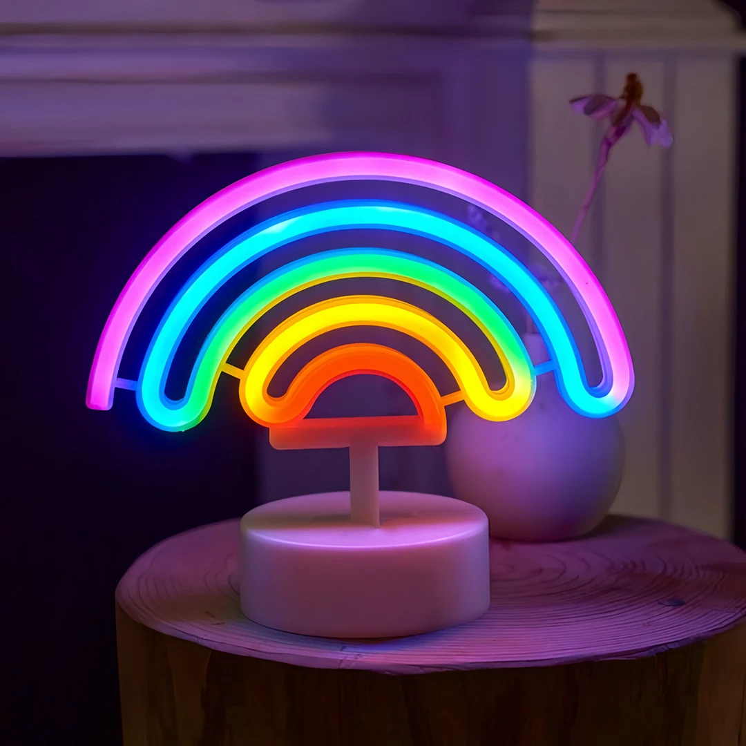 

Настольная лампа-неоновая подсветка радуга USB/батарейки