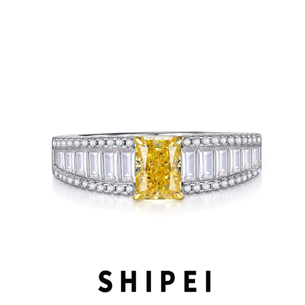

Shipei Роскошные 100% бриллиантовые ювелирные изделия из серебра пробы с изображением раздавленного льда из высокоуглеродистого бриллианта Позолоченные Свадебные кольца в подарок