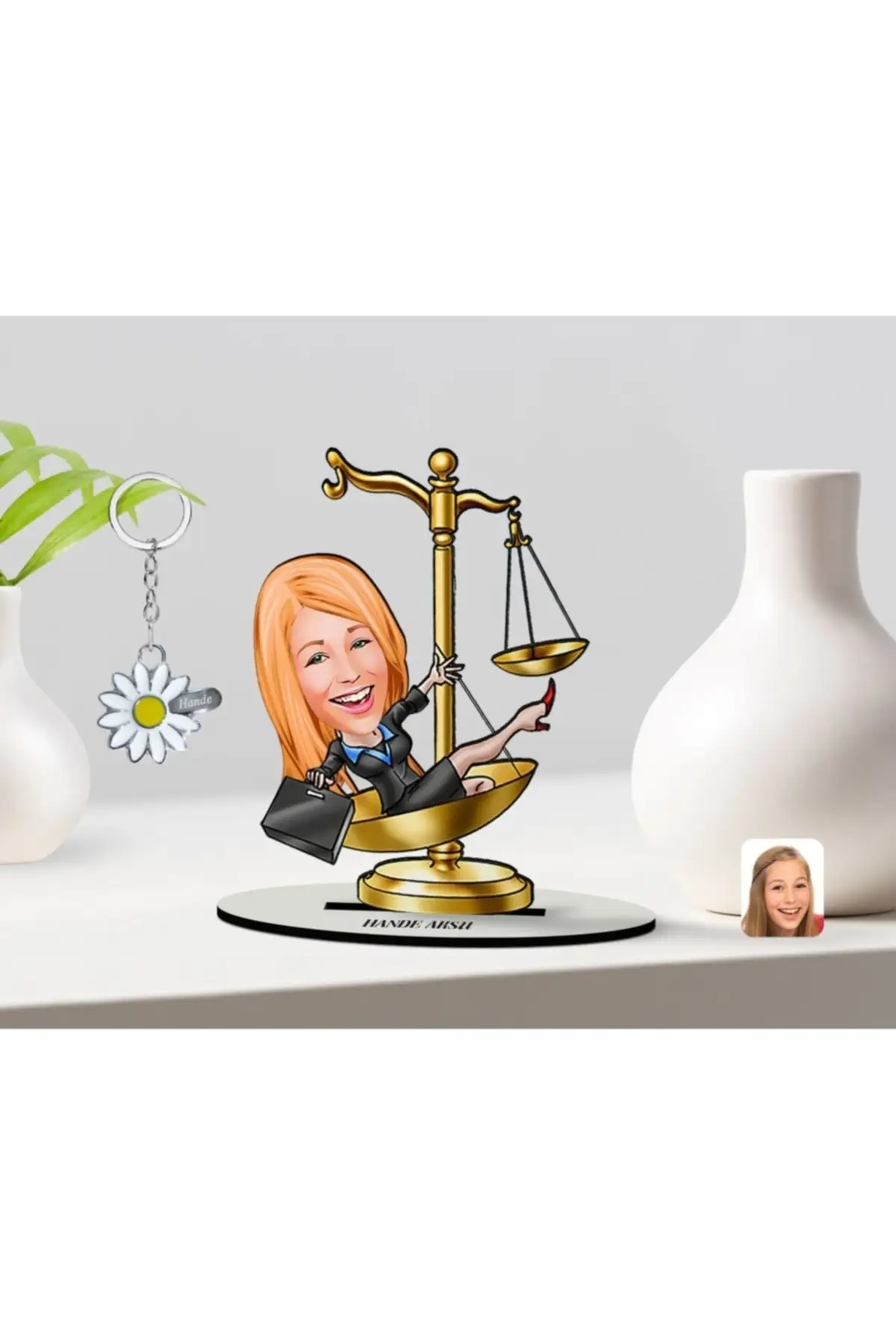 

Personalized women's Birthday 3d Wooden trinkets And Name Gold Daisy key-2