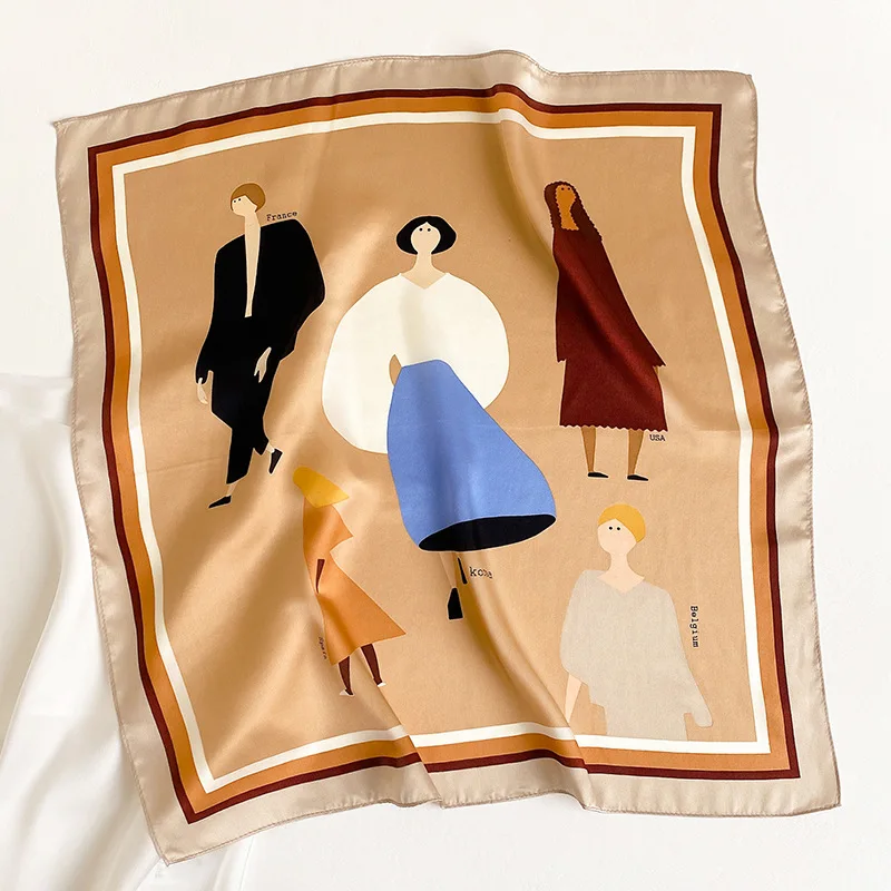 

New 100% Natural Real Silk Scarf Women Beach Neck Scarves Shawl Bandana Hijab Pashmina Printed Bag Scarfs Female Neck For Ladies