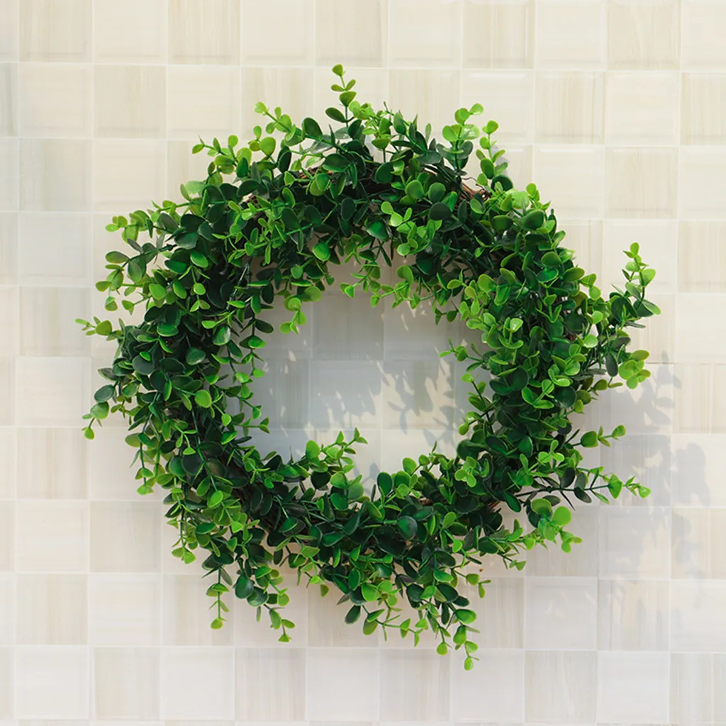 

Artificial Green Plant Wreath Simulation Green Plant Garland Home Office Decor Wedding Decorative Flowers Wreaths Decoration Hot