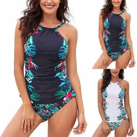 Women's Rhinestone Bikini Split Swimsuits For Women Two Piece Bathing Suits Ruffled Flounce Sexy Latex Bikini Bikini With Skirt