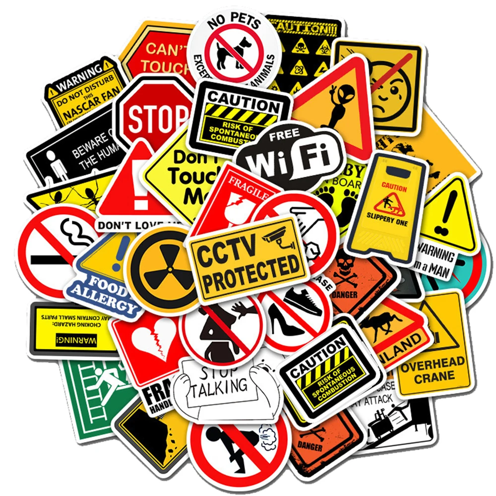 10/30/50 шт. Предупреждающие наклейки запрещающие опасность Наклейки для