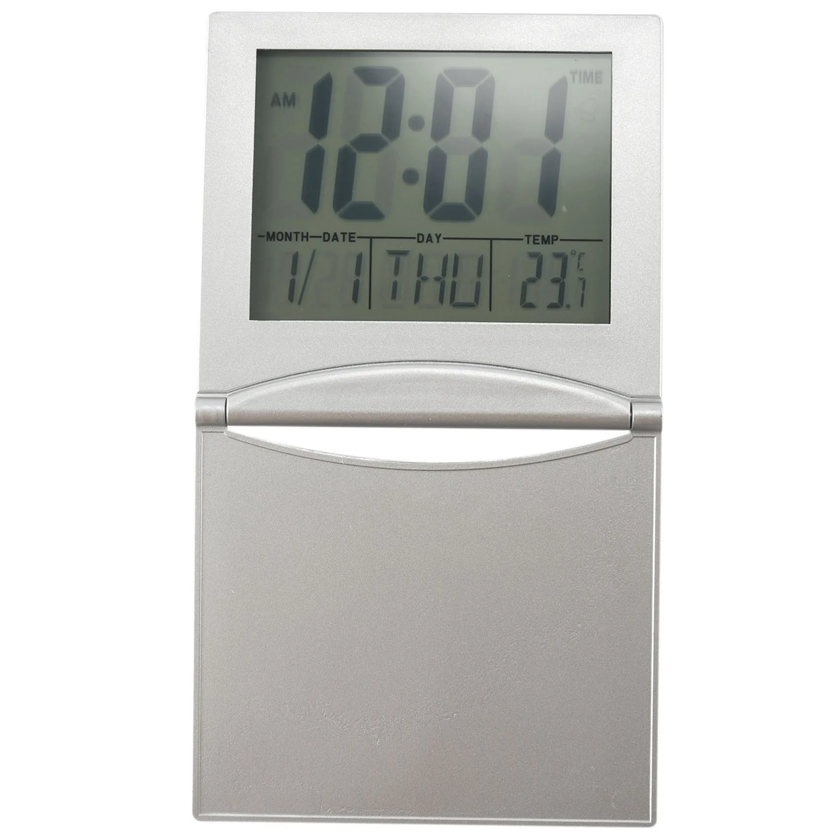 

Mini Travel Alarm Clock, Digital LCD Display Desk Foldable Clocks With Snooze Backlight Temperature Date Timer 12/24Hr