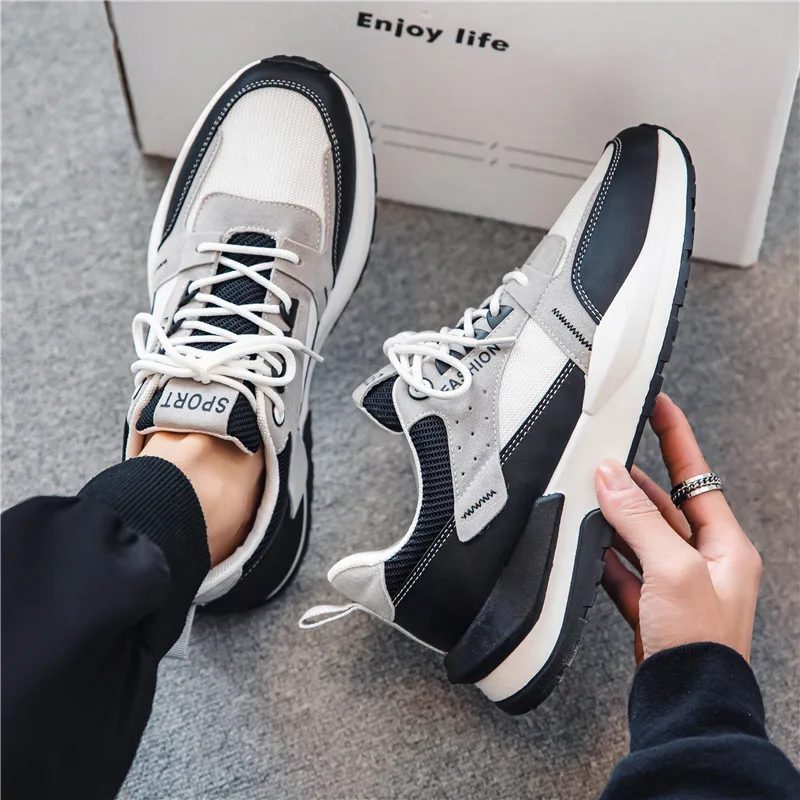 

Мужская повседневная обувь, новинка 2022, дышащие спортивные кроссовки для бега и бега, трендовые легсветильник кроссовки с мягкой подошвой, ...