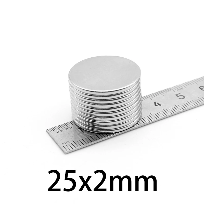 

5/10/20//30/50PCS 25x2 mm Round Strong Powerful Magnetic Magnet 25mm X 2mm Disc Neodymium Magnet 25x2mm Permanent Magnets 25*2
