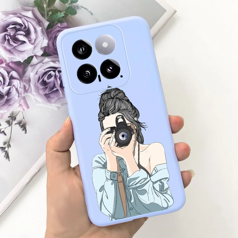Чехол для телефона Xiaomi 14 Модный мягкий силиконовый чехол-накладка с рисунком