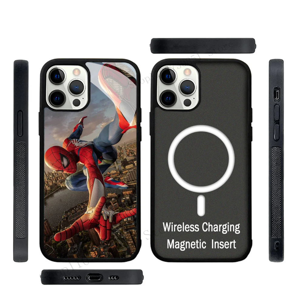 Чехол для телефона S-Spider M-Man с сильным магнитом IPhone 15 14 13 Pro Max 11 12 Mini Alex Mirror