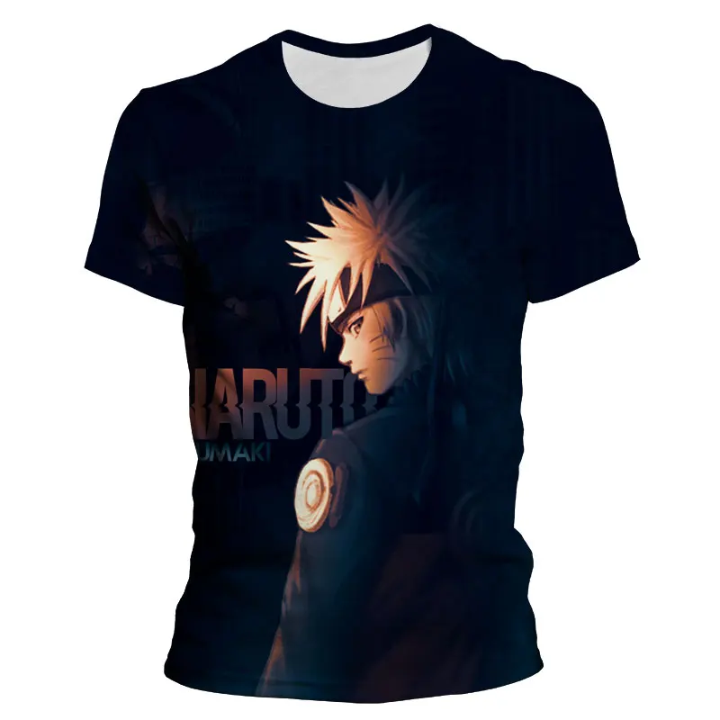 

Футболки большого размера для мальчиков и девочек, с японским мультяшным аниме, для мужчин и женщин, летняя детская одежда Bandai Naruto с 3D принто...