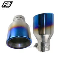 1pcs universal car muffler tip stainless steel exhaust tip pipe chrome tail muffler tip pipe silver auto accessories muffler