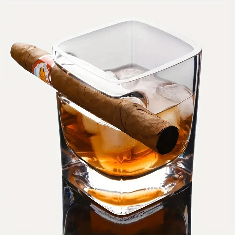 Фото Бессвинцовый стеклянный стакан для сигар Davidoff, круглый стакан для виски, барная посуда, экспорт №1