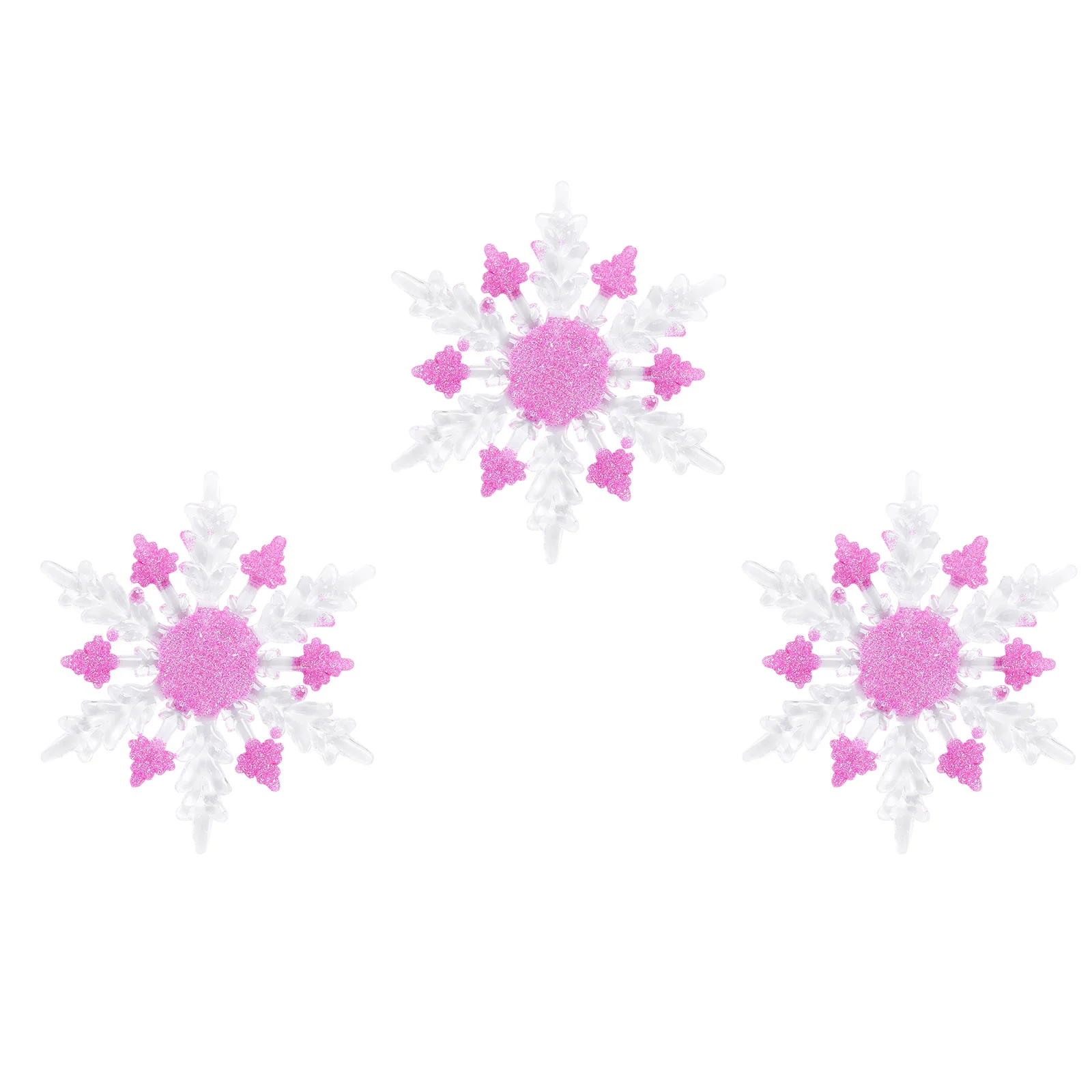 

3Pcs Christmas Snowflake Craft Translucent Acrylic Hanging Pendant Xmas Decor