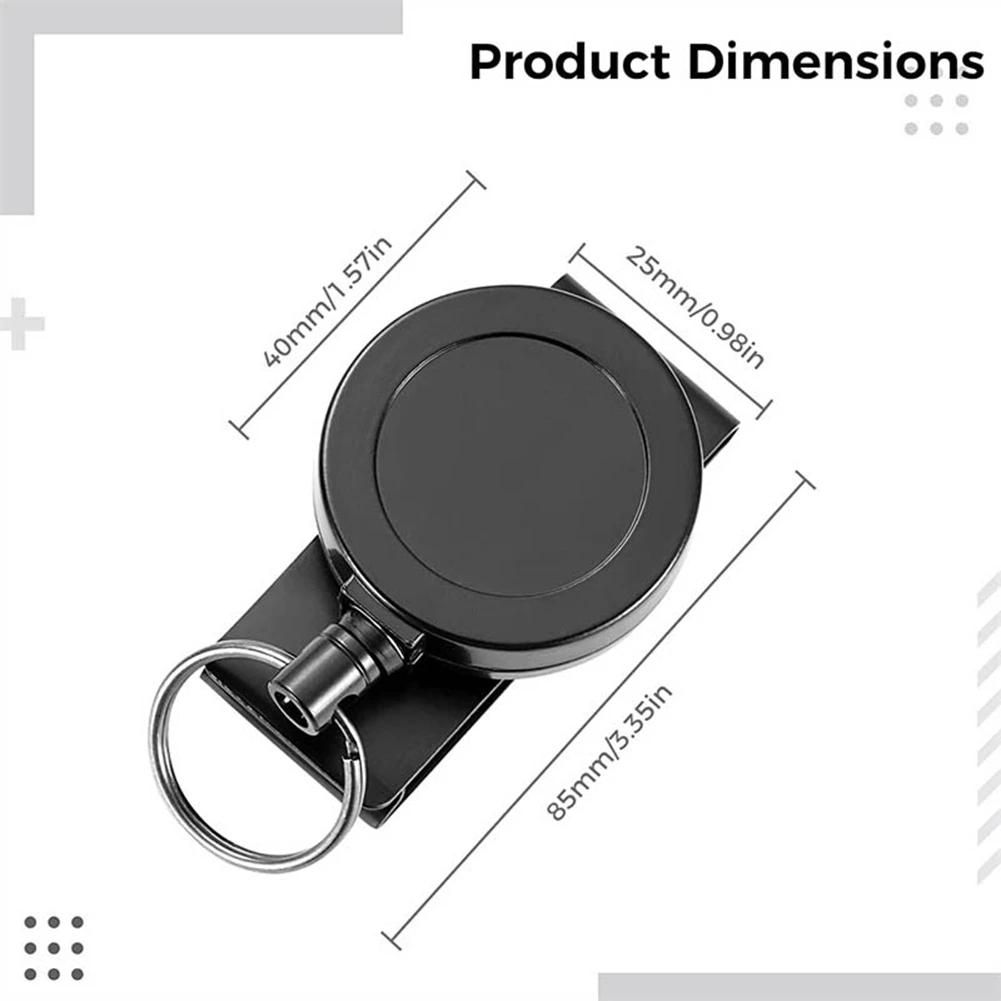 Heavy Duty Retractable Keychain With Belt Clip 360° Wire Rope And Key Ring 2Pack