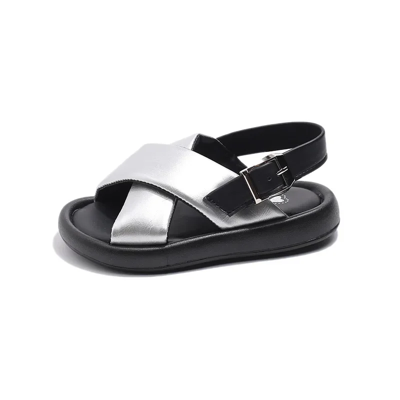 Сандалии детские Нескользящие на толстой подошве с перекрестной шнуровкой